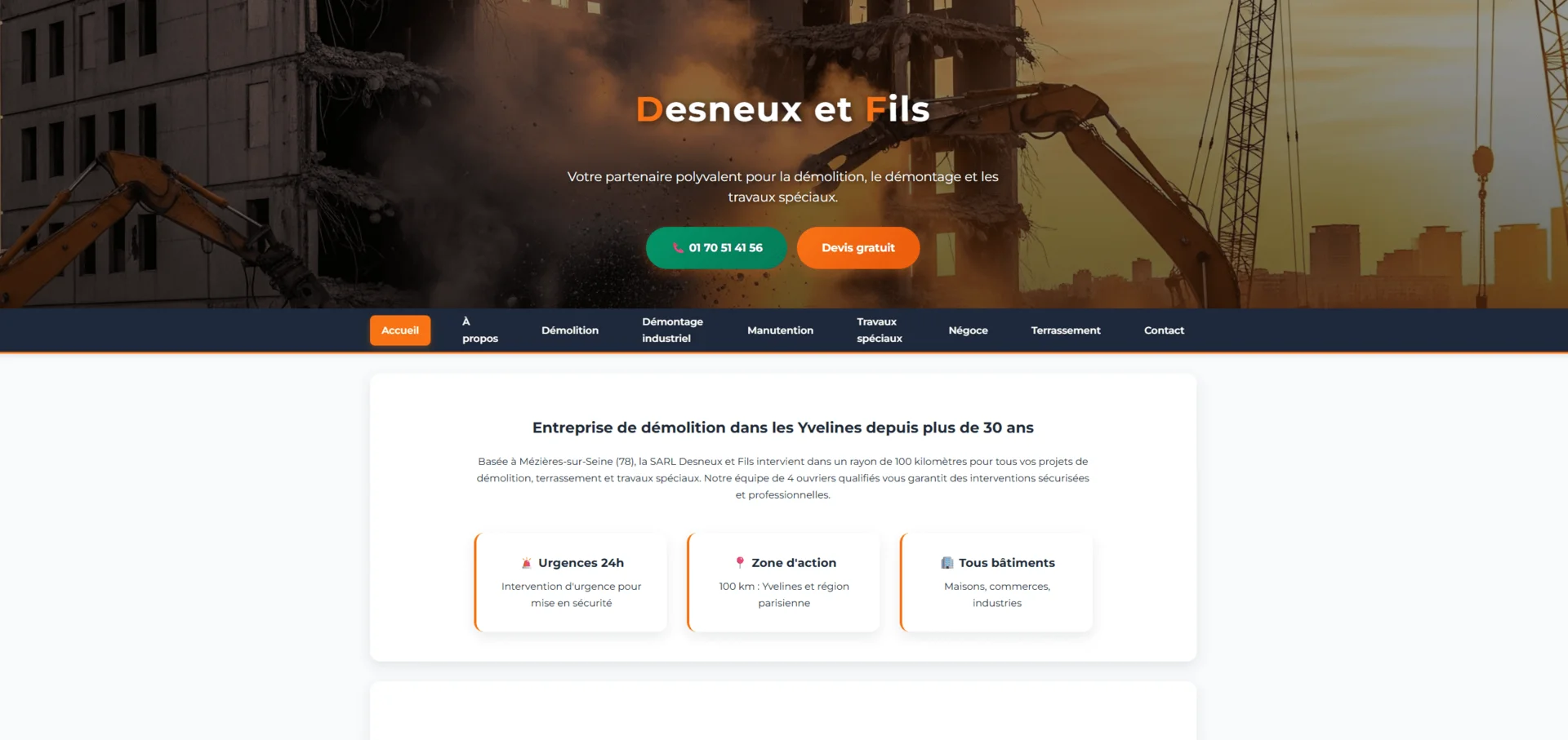 Site vitrine professionnel créé par WebDem