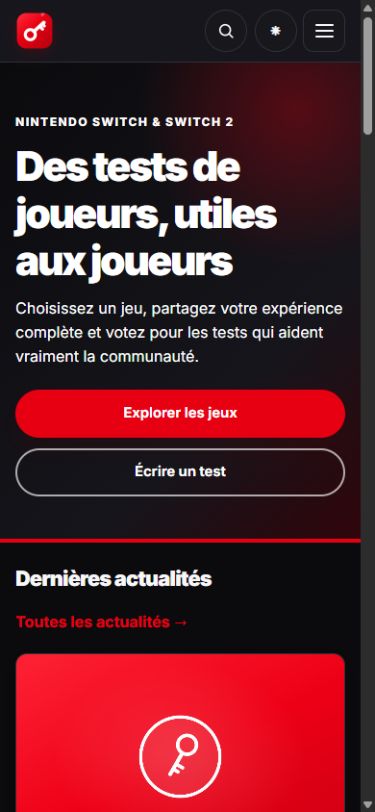 GameKeyCard | Plateforme consacrée aux jeux vidéo physiques, affichage sur smartphone